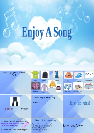 秋六年级英语上册 Unit 4《Buying New Clothes》（Part B）课件1 （新版）闽教版-闽教版小学六年级上册英语课件