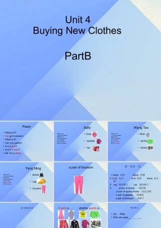 秋六年级英语上册 Unit 4《Buying New Clothes》（Part B）课件2 （新版）闽教版-闽教版小学六年级上册英语课件