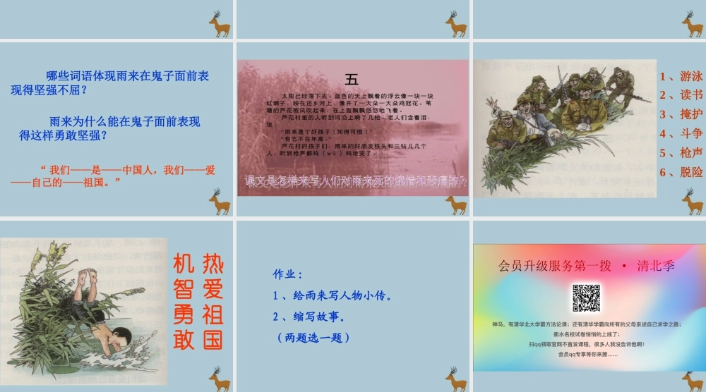 秋六年级语文上册 第六单元 战争 27 小英雄雨来教学课件 北师大版-北师大版小学六年级上册语文课件