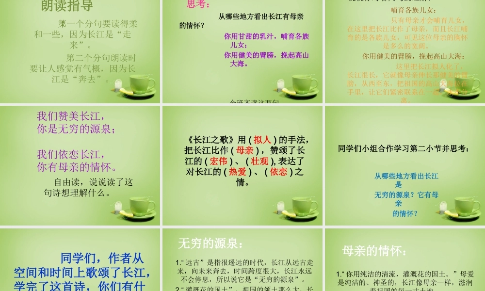 秋六年级语文上册《长江之歌》课件1 北师大版-北师大版小学六年级上册语文课件