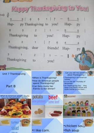 秋六年级英语上册 Unit 7《Thanksgiving》（Part B）课件1 （新版）闽教版-闽教版小学六年级上册英语课件