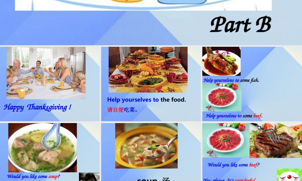 秋六年级英语上册 Unit 7《Thanksgiving》（Part B）课件2 （新版）闽教版-闽教版小学六年级上册英语课件