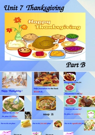 秋六年级英语上册 Unit 7《Thanksgiving》（Part B）课件2 （新版）闽教版-闽教版小学六年级上册英语课件