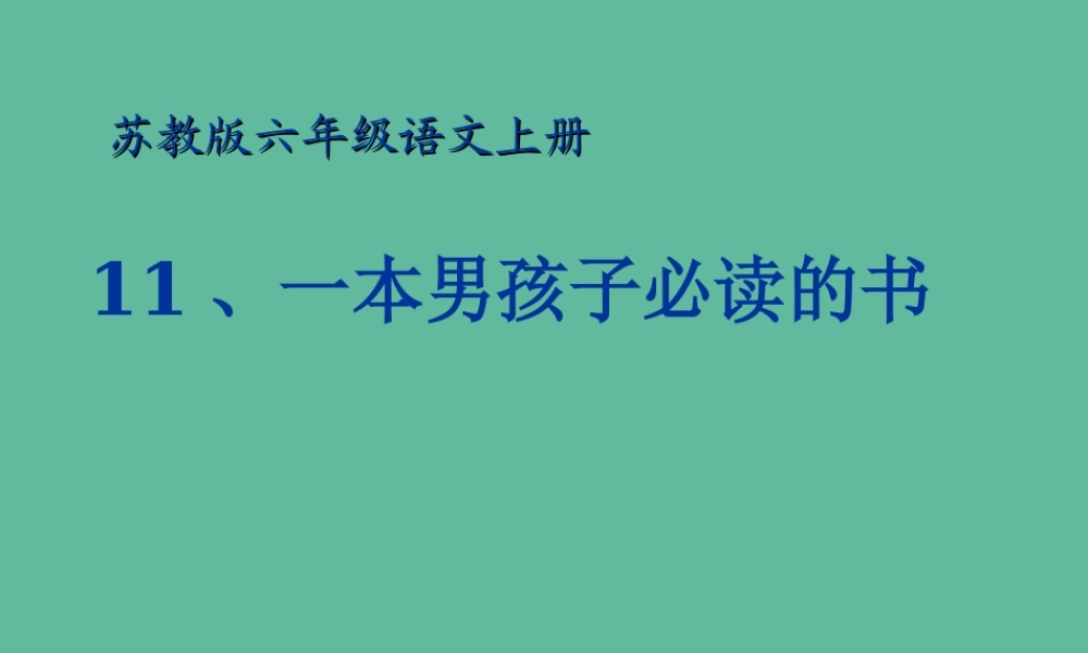 秋六年级语文上册 第三单元 11 一本男孩子必读的书教学课件2 苏教版-苏教级上册语文课件