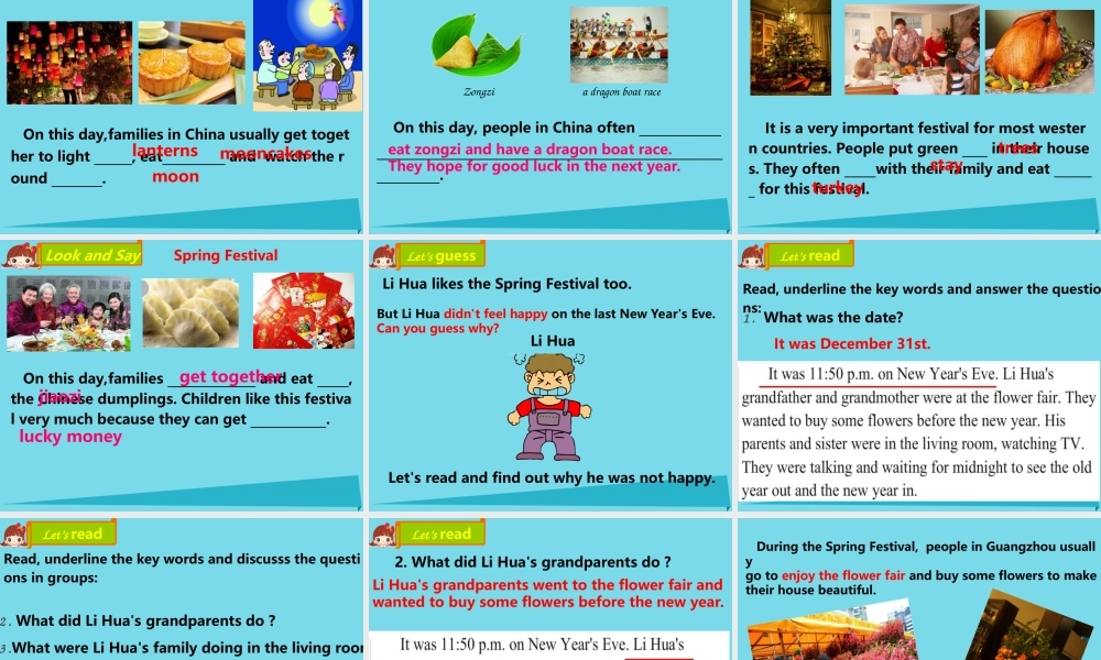 秋六年级英语上册 Unit 11 I like the Spring Festival best课件2 广州版-广州版小学六年级上册英语课件