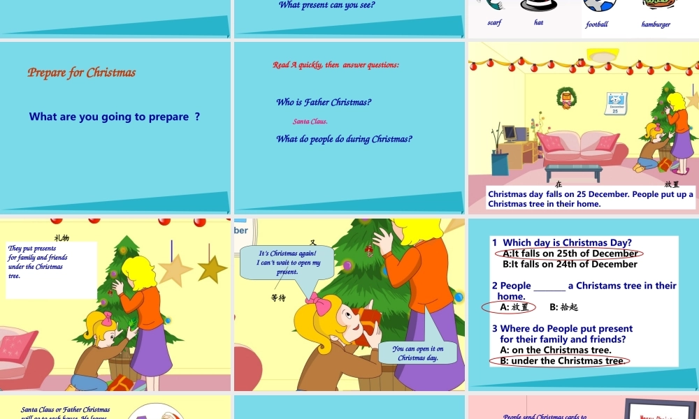 秋六年级英语上册 Unit 12 Christmas课件3 广州版-广州版小学六年级上册英语课件