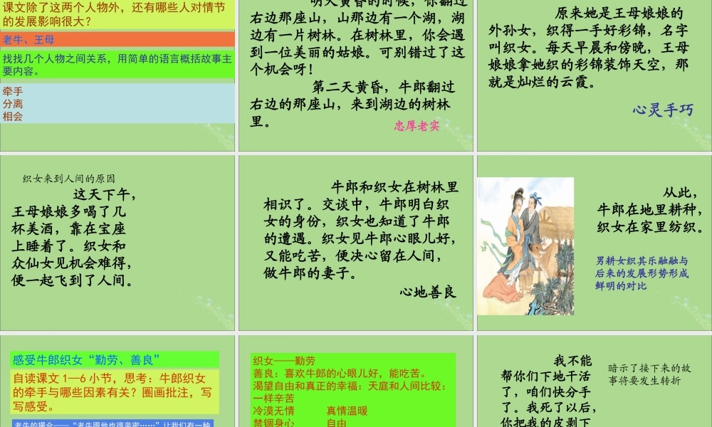 秋六年级语文上册 第四单元 13 牛郎织女教学课件 苏教版-苏教版小学六年级上册语文课件