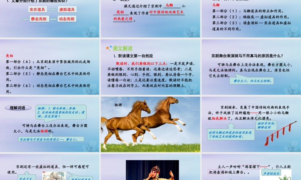 秋六年级语文上册 第七单元 23 京剧趣谈教学课件 新人教版-新人教版小学六年级上册语文课件