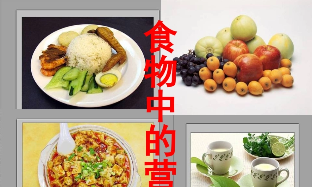 秋四年级科学上册 2.2《食物中的营养》课件1 大象版-大象版小学四年级上册自然科学课件