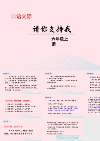 秋六年级语文上册 第四单元 口语交际 请你支持我课件 新人教版-新人教版小学六年级上册语文课件