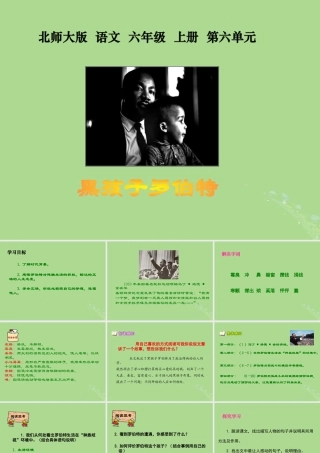 秋六年级语文上册 第七单元 地球家庭 32 黑孩子罗伯特教学课件 北师大版-北师大版小学六年级上册语文课件