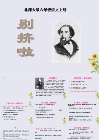 秋六年级语文上册 第七单元 地球家庭 33 别挤啦教学课件 北师大版-北师大版小学六年级上册语文课件