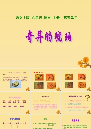 秋六年级语文上册 第五单元 21 奇异的琥珀教学课件 语文S版-语文S版小学六年级上册语文课件