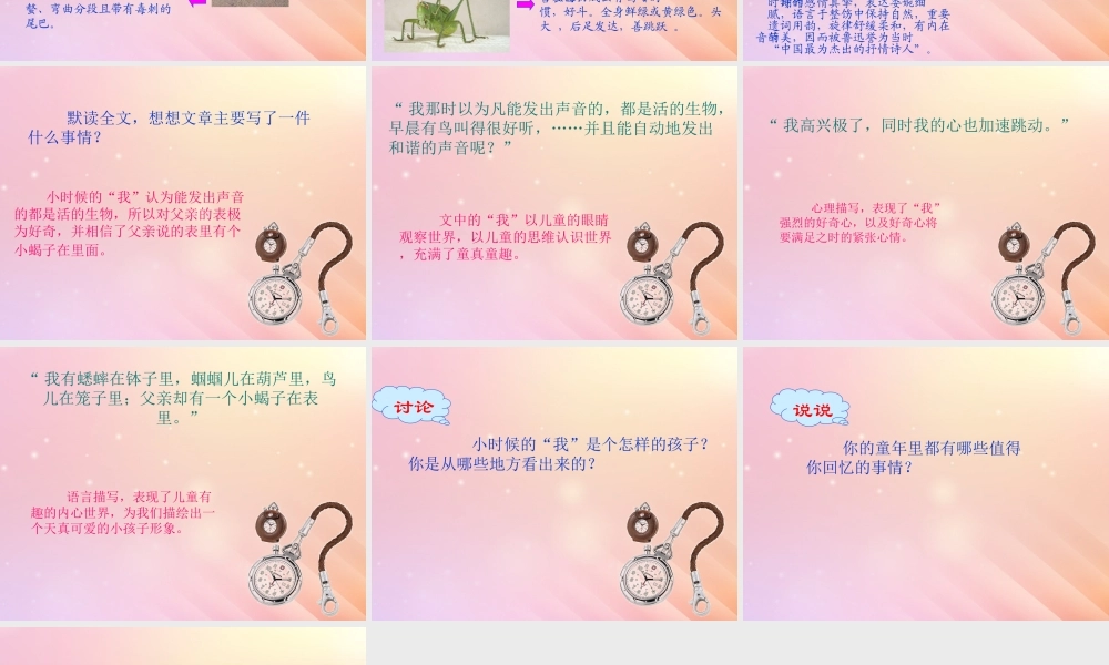 秋六年级语文上册 第五单元 22 表里的生物教学课件 语文S版-语文S版小学六年级上册语文课件