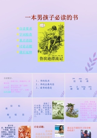 秋六年级语文上册 第三单元 11 一本男孩子必读的书教学课件1 苏教版-苏教版小学六年级上册语文课件