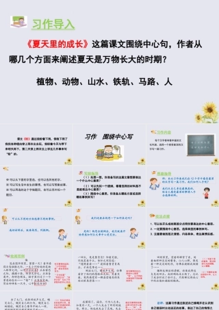 秋六年级语文上册 第五单元 习作 围绕中心意思写教学课件 新人教版-新人教版小学六年级上册语文课件