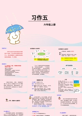 秋六年级语文上册 第五单元 习作五 围绕中心意思写课件 新人教版-新人教版小学六年级上册语文课件