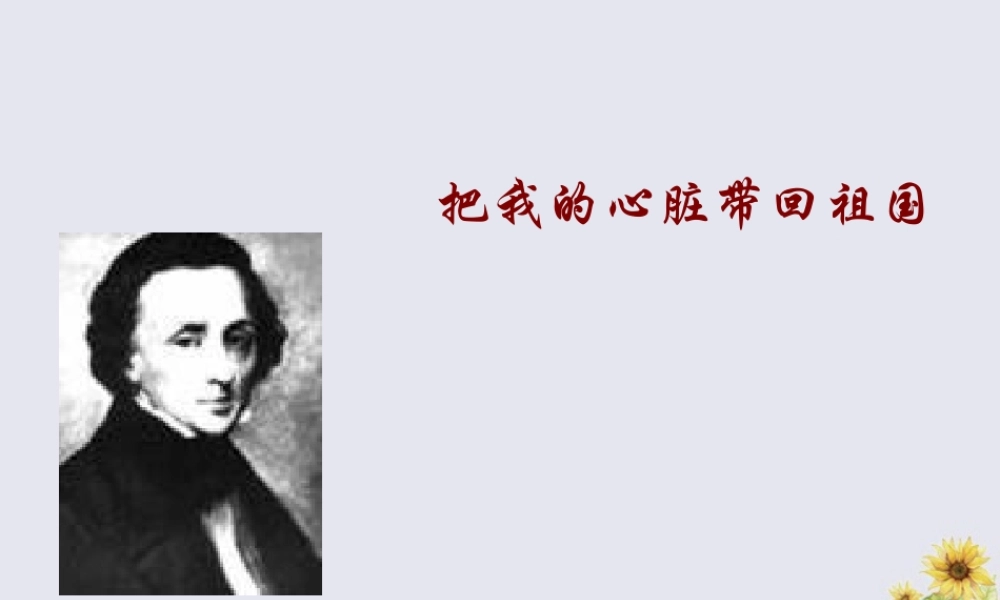 秋六年级语文上册 第一单元 3 把我的心脏带回祖国教学课件 苏教版-苏教版小学六年级上册语文课件