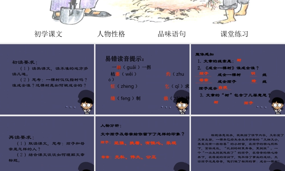 秋六年级语文上册《成全一棵树》课件1 冀教版-冀教版小学六年级上册语文课件