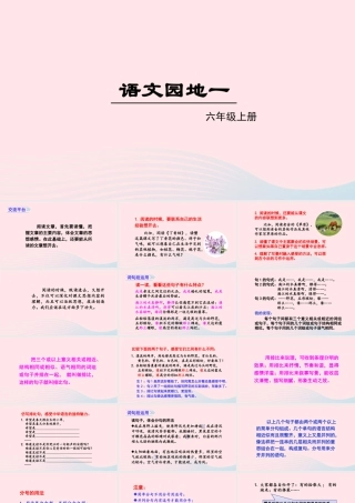 秋六年级语文上册 第一单元 语文园地一课件 新人教版-新人教版小学六年级上册语文课件