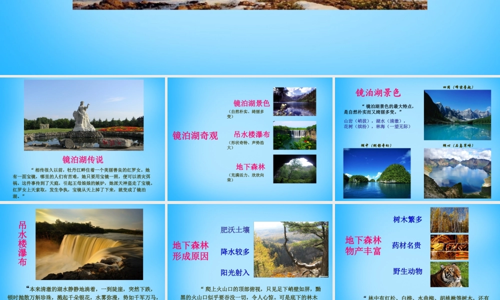 秋五年级语文上册《镜泊湖奇观》课件2 沪教版-沪教版小学五年级上册语文课件