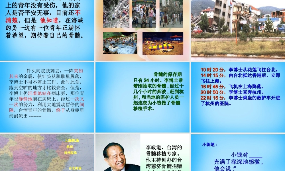 秋五年级语文上册《跨越海峡的生命桥》课件4 沪教版-沪教版小学五年级上册语文课件