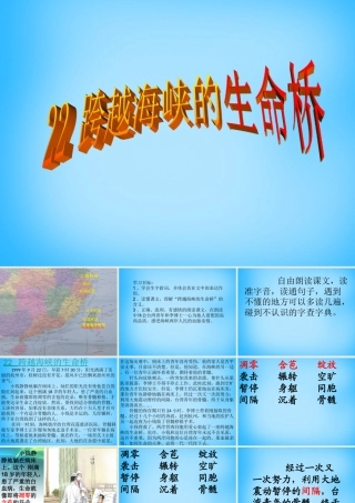 秋五年级语文上册《跨越海峡的生命桥》课件4 沪教版-沪教版小学五年级上册语文课件