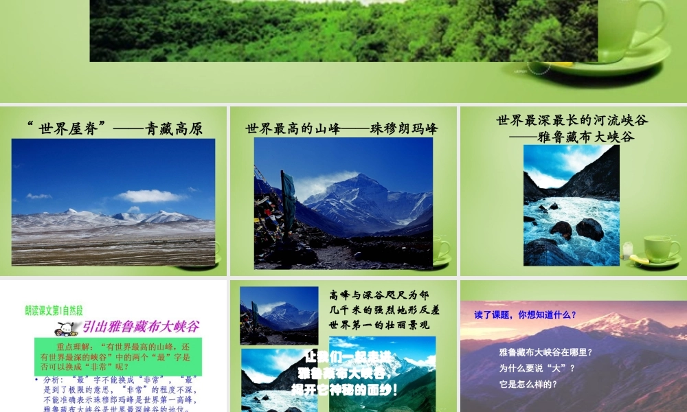 秋五年级语文上册《雅鲁藏布大峡谷》课件4 北师大版-北师大版小学五年级上册语文课件