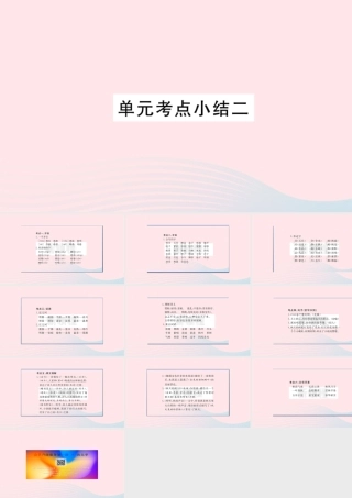 （福建专版）秋三年级语文上册 单元考点小结二习题课件 新人教版-新人教版小学三年级上册语文课件