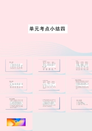 （福建专版）秋三年级语文上册 单元考点小结四习题课件 新人教版-新人教版小学三年级上册语文课件