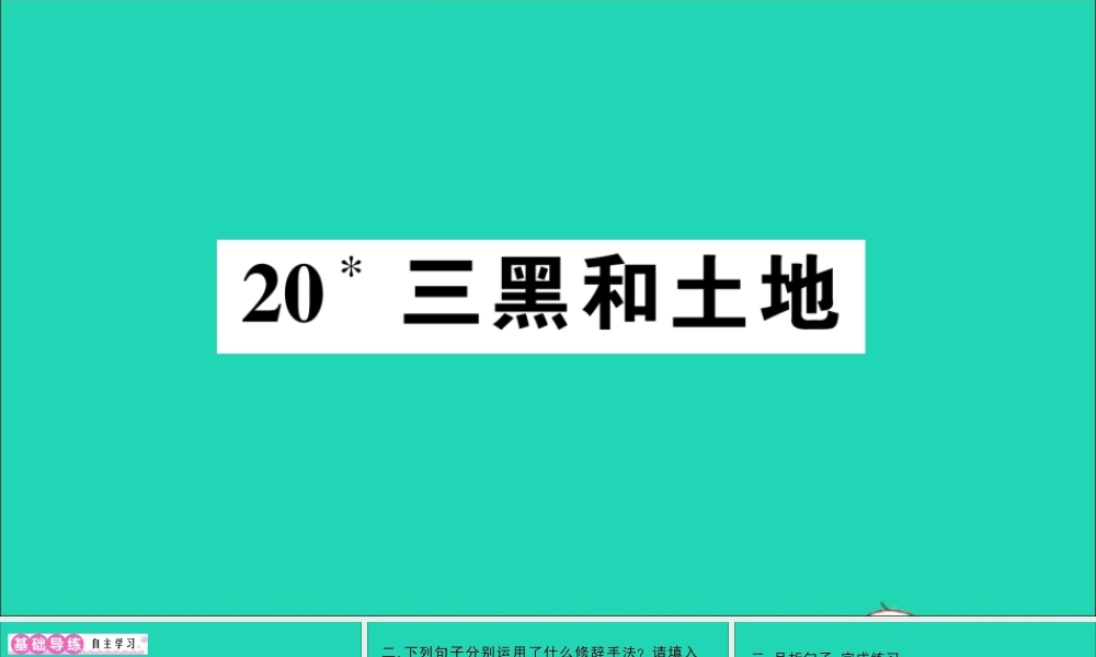 （广东地区）六年级语文上册 第六单元 20 三黑和土地作业课件 新人教版-新人教版小学六年级上册语文课件