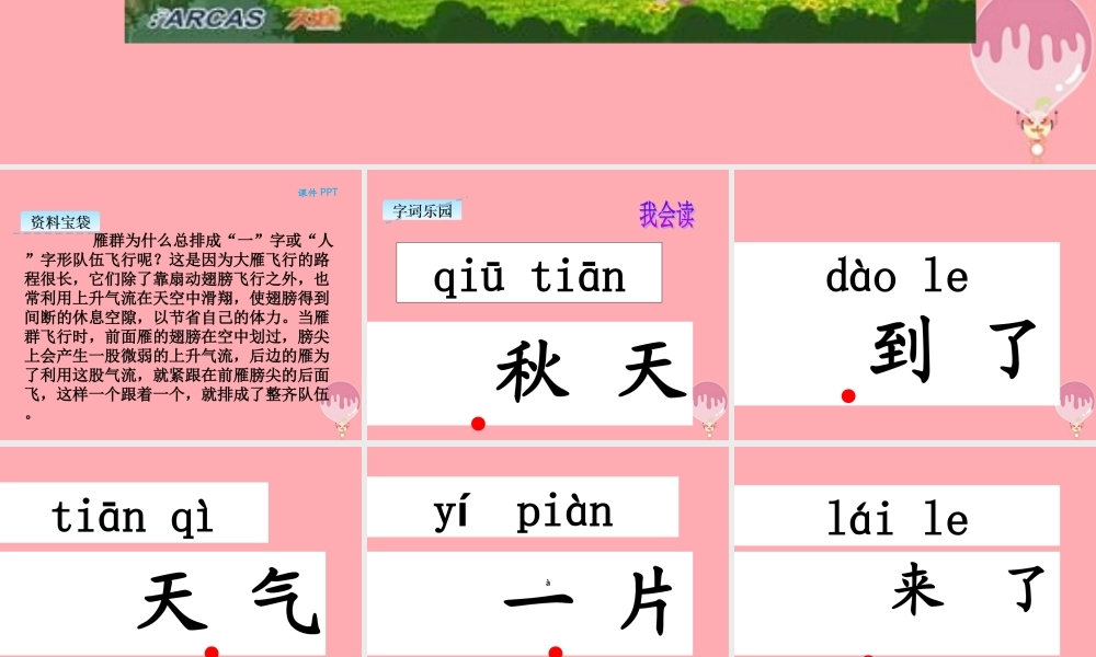 （秋季版）一年级语文上册 第1课 秋天课件 新人教版-新人教版小学一年级上册语文课件