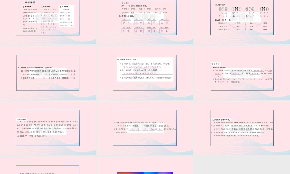 （福建专版）秋三年级语文上册 第六单元 20 美丽的小兴安岭习题课件 新人教版-新人教版小学三年级上册语文课件