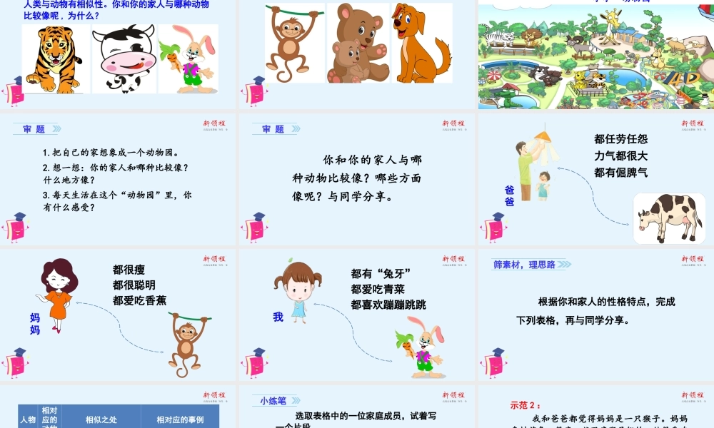 秋四年级语文上册 第二单元 习作二 小小动物园教学课件 新人教版-新人教版小学四年级上册语文课件