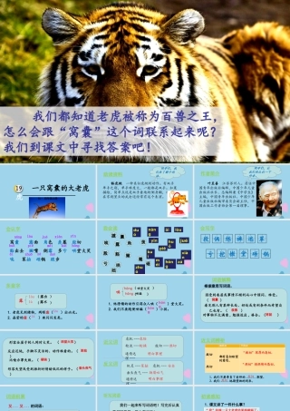 秋四年级语文上册 第六单元 19 一只窝囊的大老虎教学课件 新人教版-新人教级上册语文课件