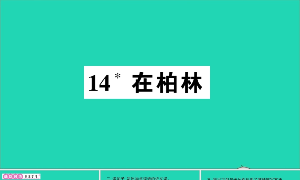 （广东地区）六年级语文上册 第四单元 14 在柏林作业课件 新人教版-新人教版小学六年级上册语文课件