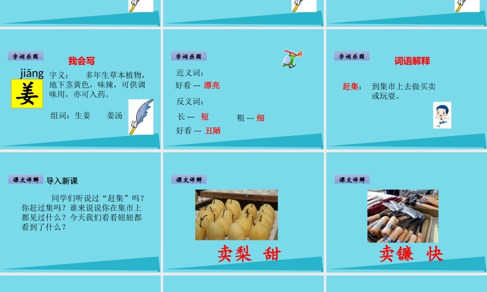 （秋季版）二年级语文上册 第8单元 赶集课件1 长春版-长春版小学二年级上册语文课件