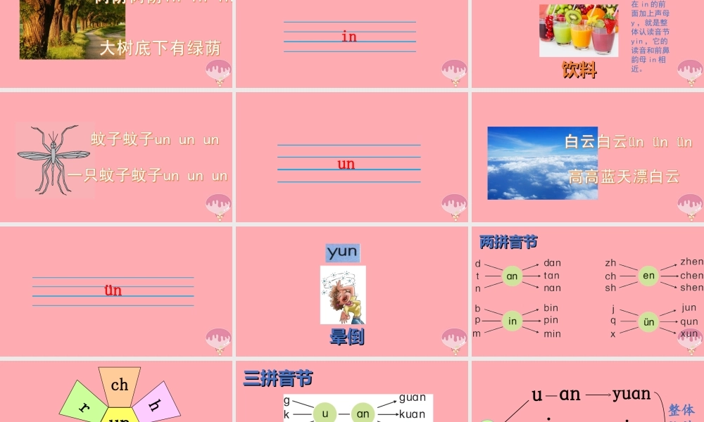 （秋季版）一年级语文上册 第4课 an en in un ün课件 新人教版-新人教版小学一年级上册语文课件