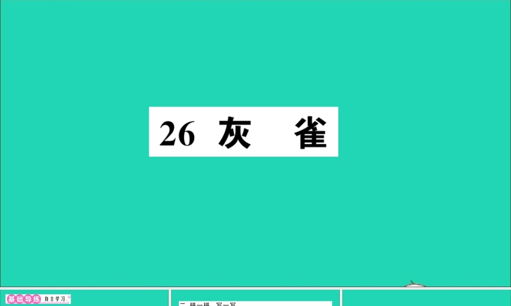 （广东地区）三年级语文上册 第八单元 26 灰雀作业课件 新人教版-新人教版小学三年级上册语文课件