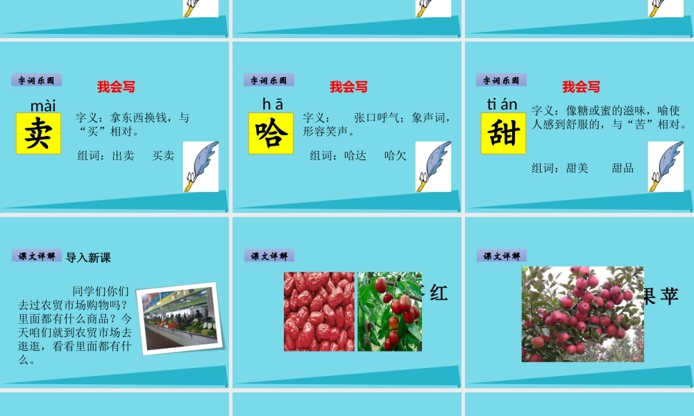 （秋季版）二年级语文上册 第8单元 农贸市场课件1 长春版-长春版小学二年级上册语文课件