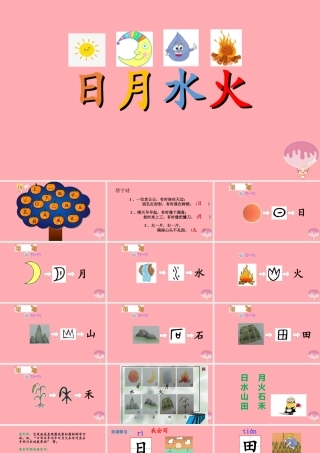 （秋季版）一年级语文上册 第4课 日月水火课件 新人教版-新人教版小学一年级上册语文课件