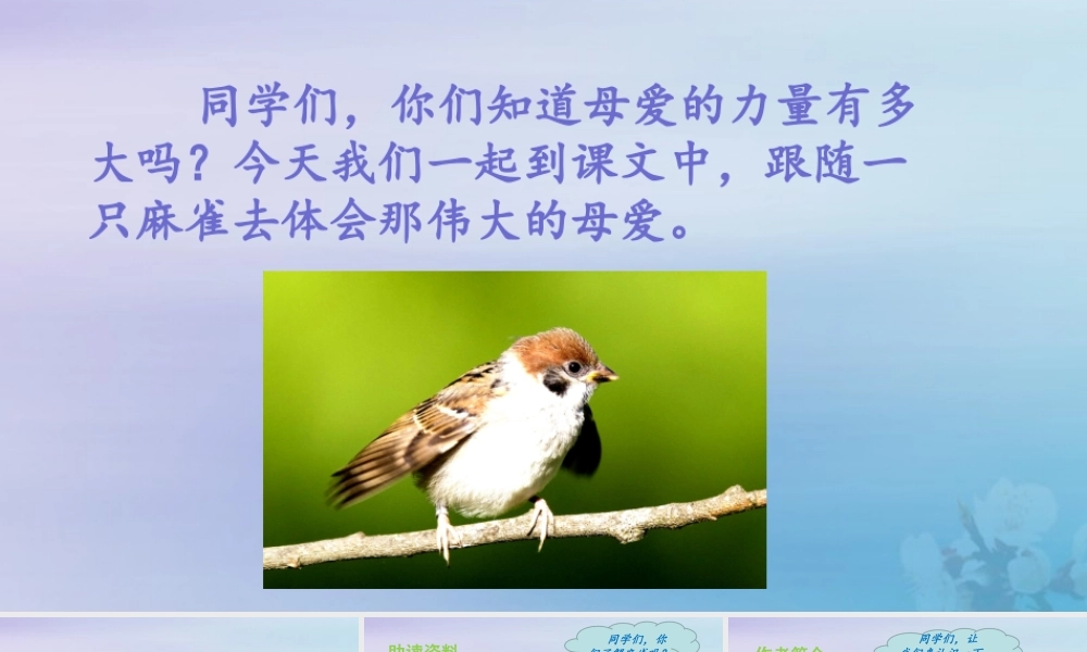 秋四年级语文上册 第五单元 16 麻雀教学课件 新人教版-新人教级上册语文课件