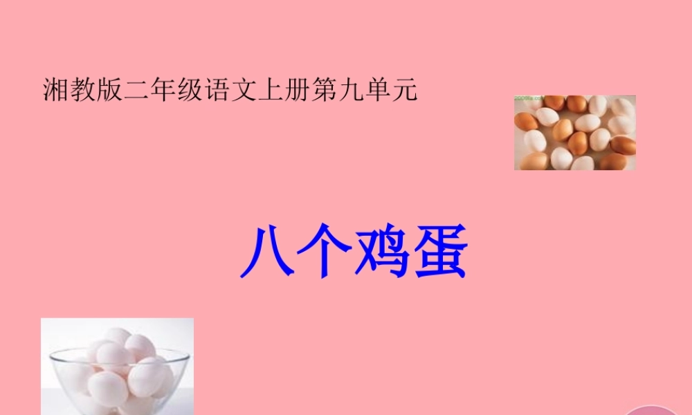 （秋季版）二年级语文上册 第九单元 八个鸡蛋课件3 湘教版-湘教版小学二年级上册语文课件