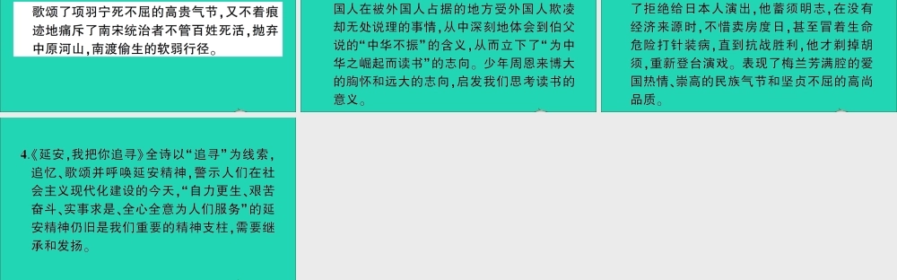 （广东地区）四年级语文上册 第七单元知识总结作业课件 新人教版-新人教版小学四年级上册语文课件