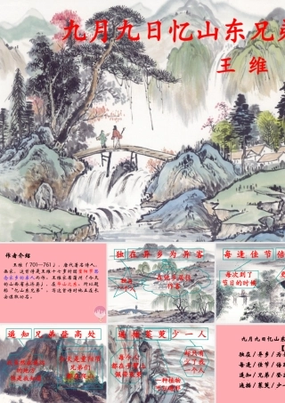 （秋季版）二年级语文上册 第七单元 九月九日忆山东兄弟课件1 湘教版-湘教版小学二年级上册语文课件