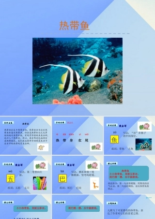 （秋季版）一年级语文上册 第8单元 热带鱼课件6 北师大版-北师大版小学一年级上册语文课件