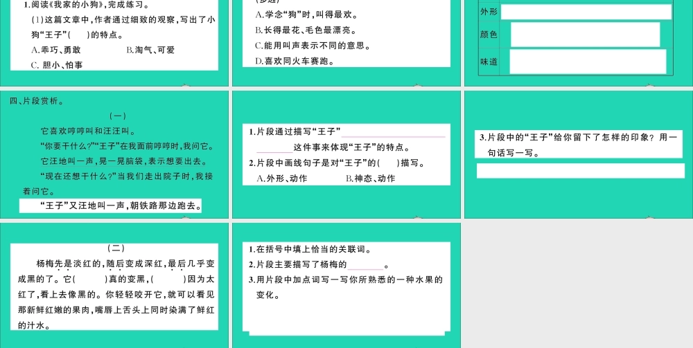 （广东地区）三年级语文上册 第五单元 习作园地作业课件 新人教版-新人教版小学三年级上册语文课件