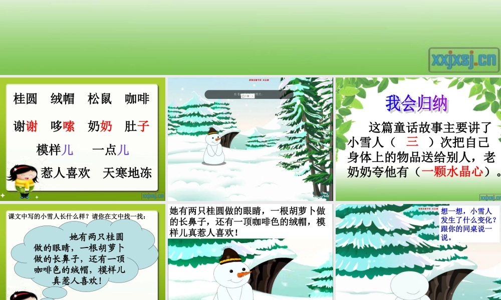 （秋季版）二年级语文上册 第十单元 好心的小雪人课件1 湘教版-湘教版小学二年级上册语文课件