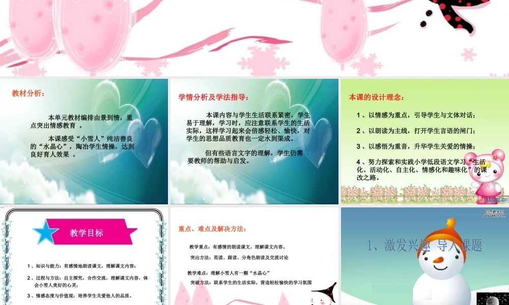 （秋季版）二年级语文上册 第十单元 好心的小雪人课件4 湘教版-湘教版小学二年级上册语文课件