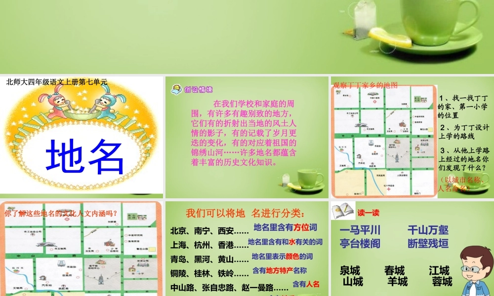 秋四年级语文上册《地名》课件4 北师大版-北师大版小学四年级上册语文课件